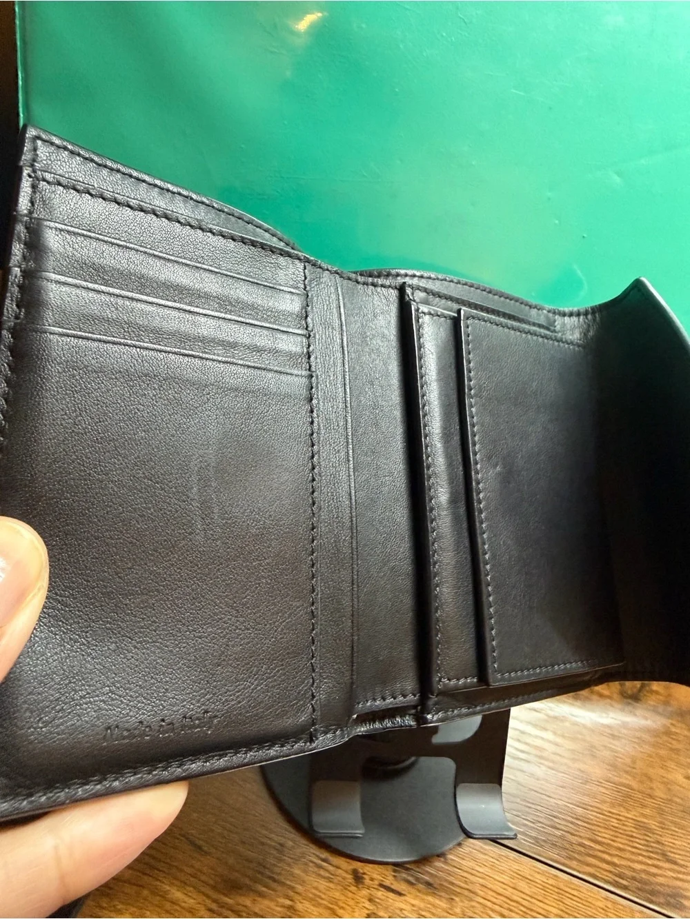 Celine Tri-Color Leather Envelope Wallet - Red, Cream & Black